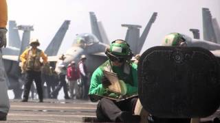 USS George H.W. Bush flight deck operations