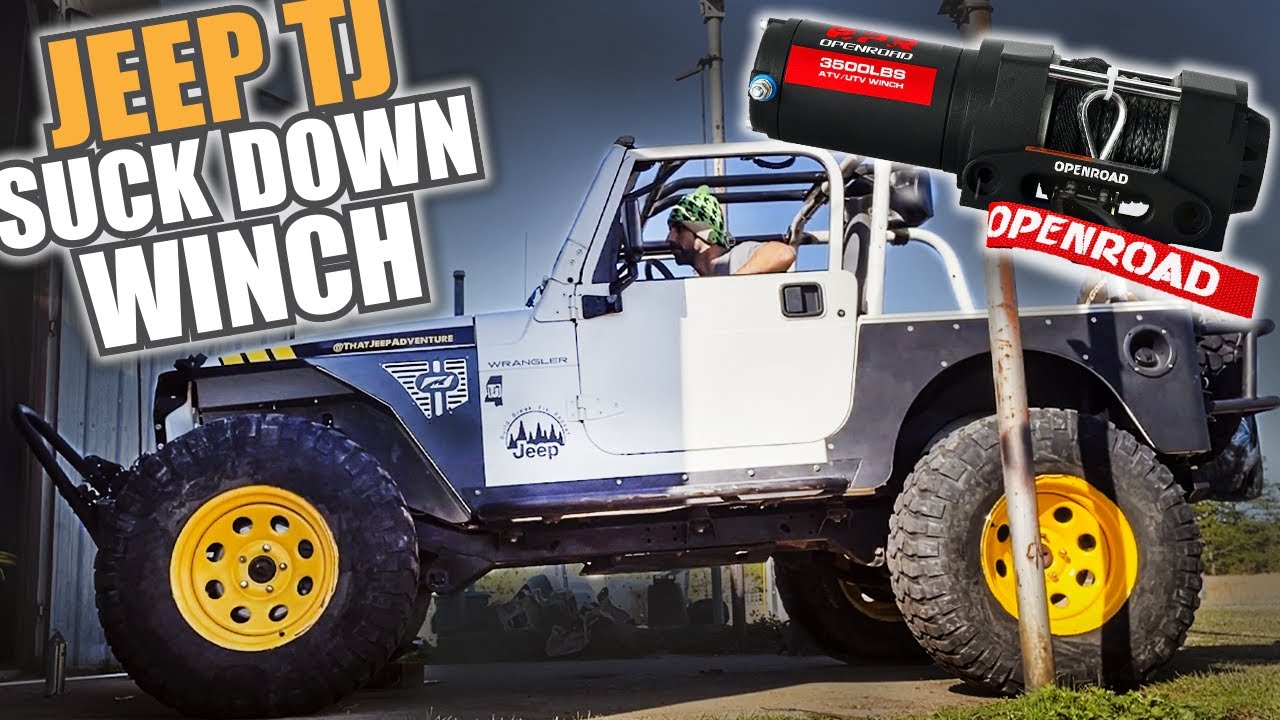 Jeep TJ Suck Down Winch | Using OpenRoad Winch 3500lb - YouTube
