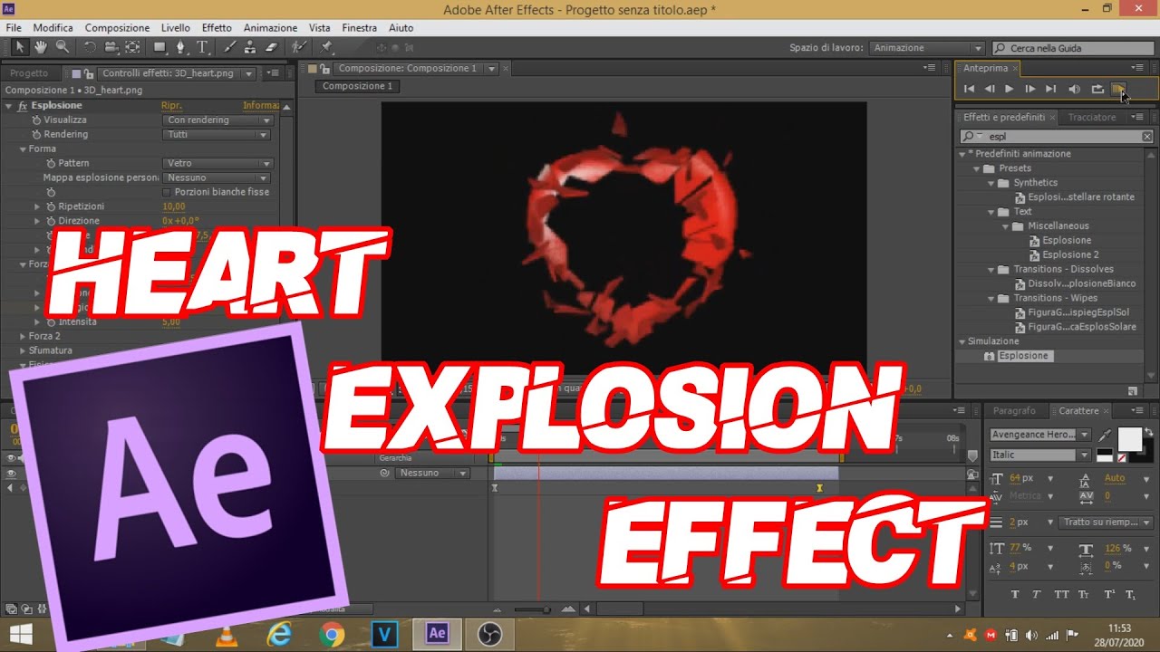 Heart explosion After Effects Tutorial YouTube