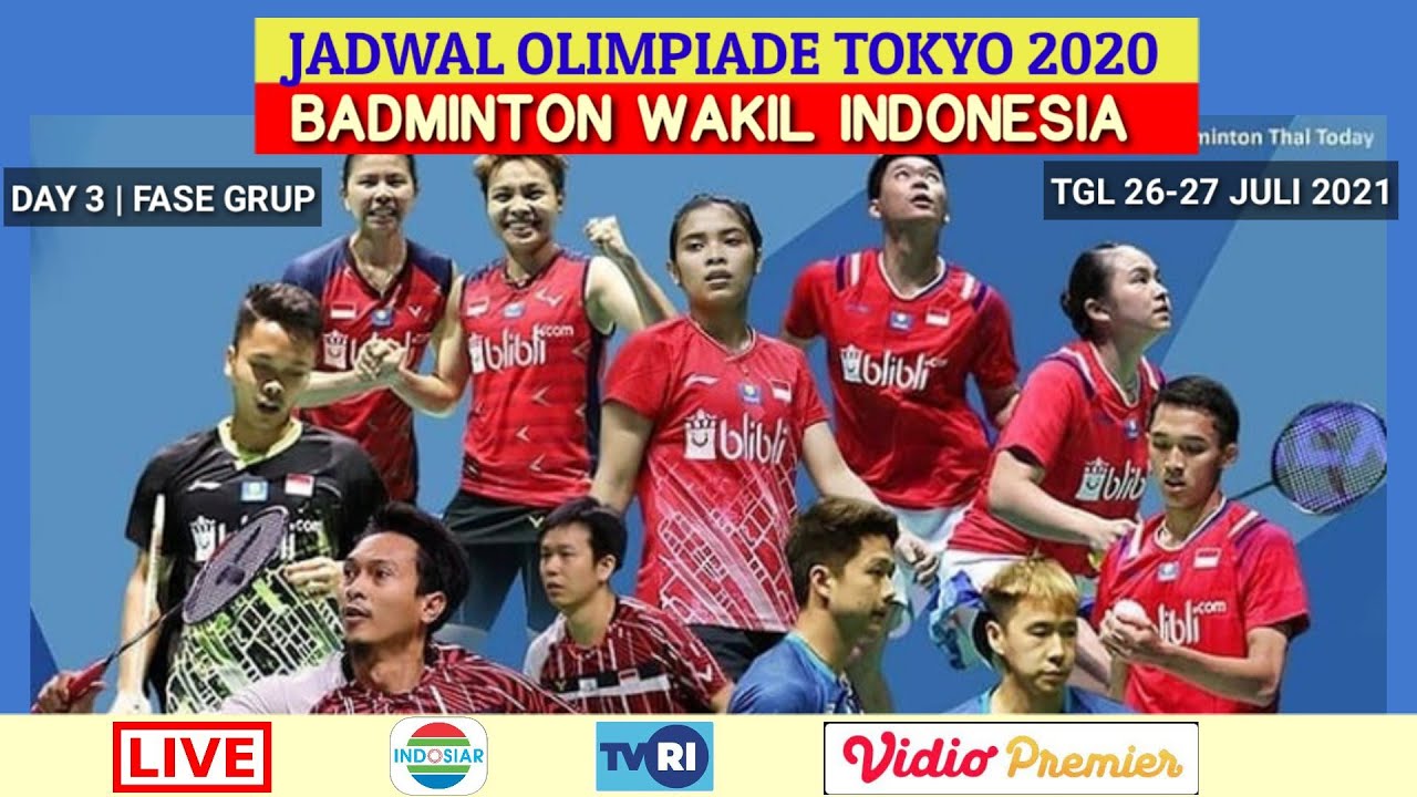 Badminton olimpiade tokyo 2021 live Link Live