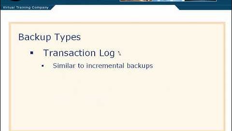 Backup Types Lesson 11.7