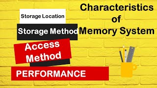 Memory System | Characteristics of Memory System | BCA LOC | Computer Fundamental #onebitextra