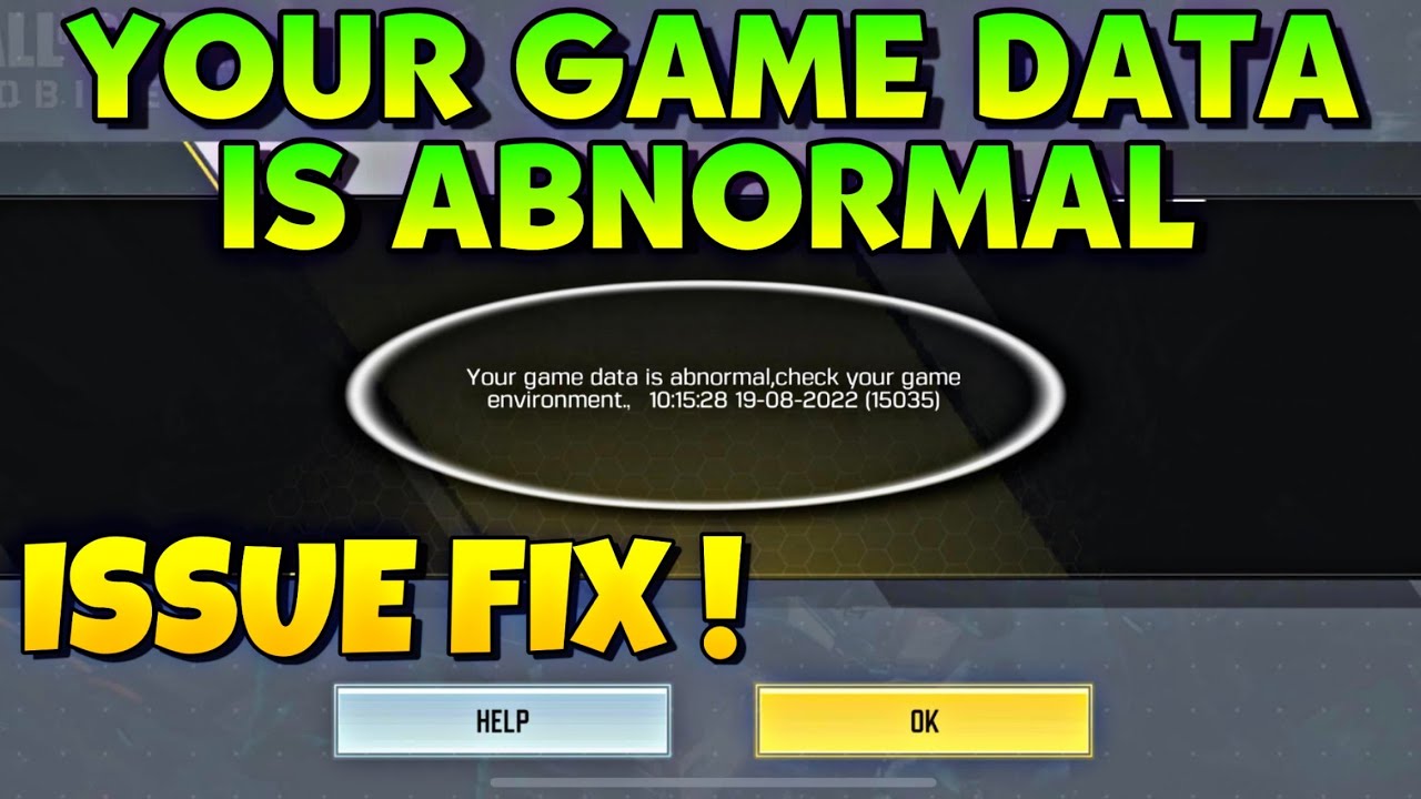 Your game data is abnormal check your game environment Codm - YouTube