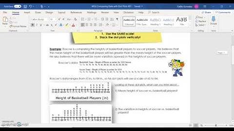 Comparing Data with Dot Plots
