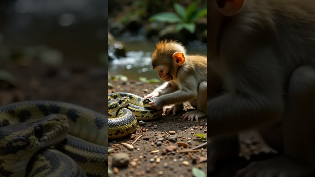 Monkey’s Risky Play with Venomous Cobra — Wild Moment Caught on Camera! 