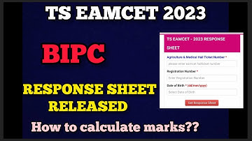 TS EAMCET 2023 BIPC RESPONSE SHEET RELEASED DOWNLOAD RESPONSE SHEET & CALUCLATE MARKS #TSEAMCET2023