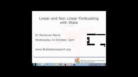 Linear and non linear forecasting using Stata |   BLG Data Research Centre