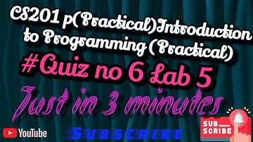 CS201p quiz 6 2023| cs201p quiz 6 Lab 5 | cs201p lab 5 quiz 2023| CS201p Introduction to Programming