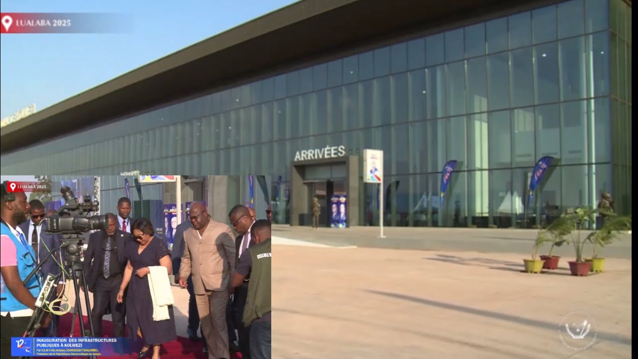 INAUGURATION DE L’AEROPORT DE KOLWEZI ARRIVÉE DU PRESIDENT DE LA RÉPUBLIQUE