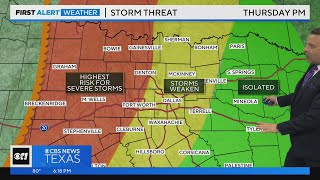 Western parts of North Texas face higher risk of severe storms Thursday