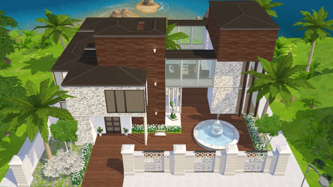 Modern House Build 🤍🌿(speedbuild) - THE SIMS MOBILE
