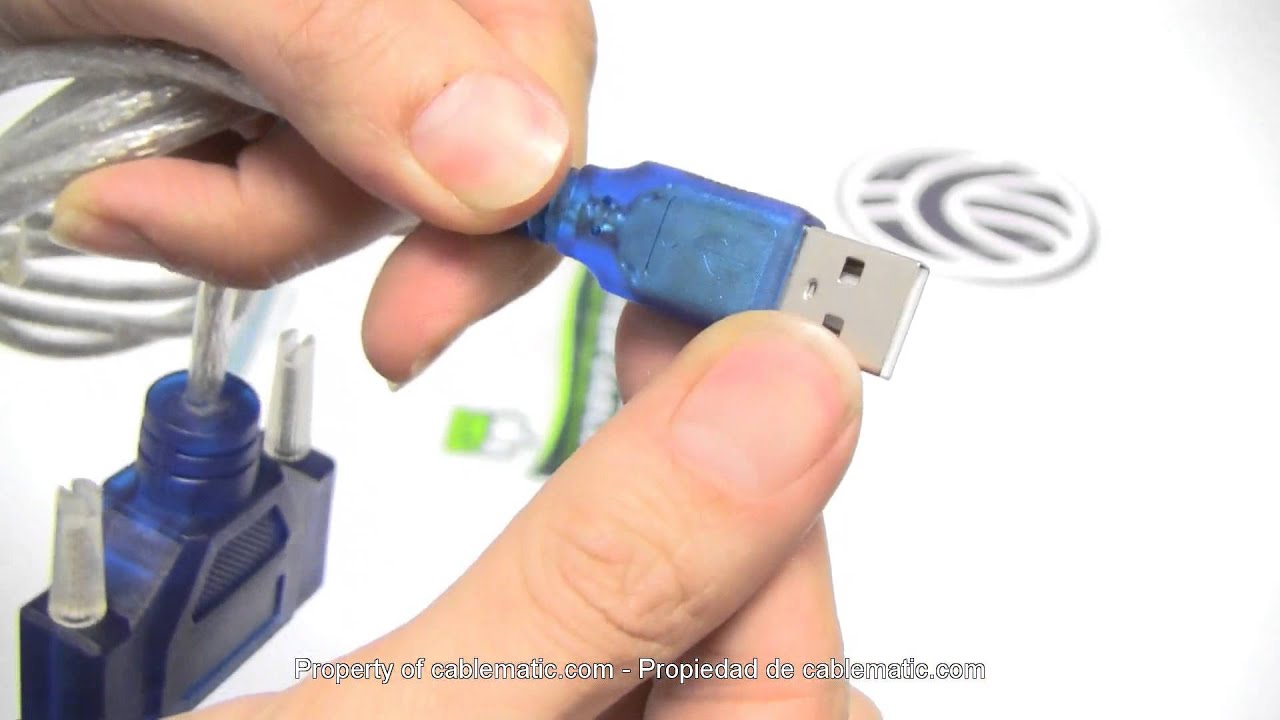 Cable USB a puerto paralelo (A macho a DB25 hembra) distribuido por CABLEMATIC ®