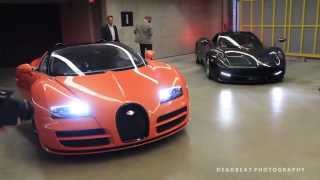 4 Million dollar roll out, Bugatti Veyron Vitesse, Pagani Huayra Carbon, Vancouver BC Canada