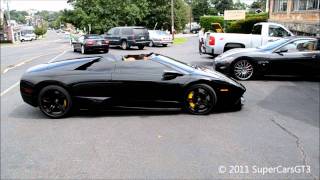 blacked lamborghini porsche murcielago gt3 rs