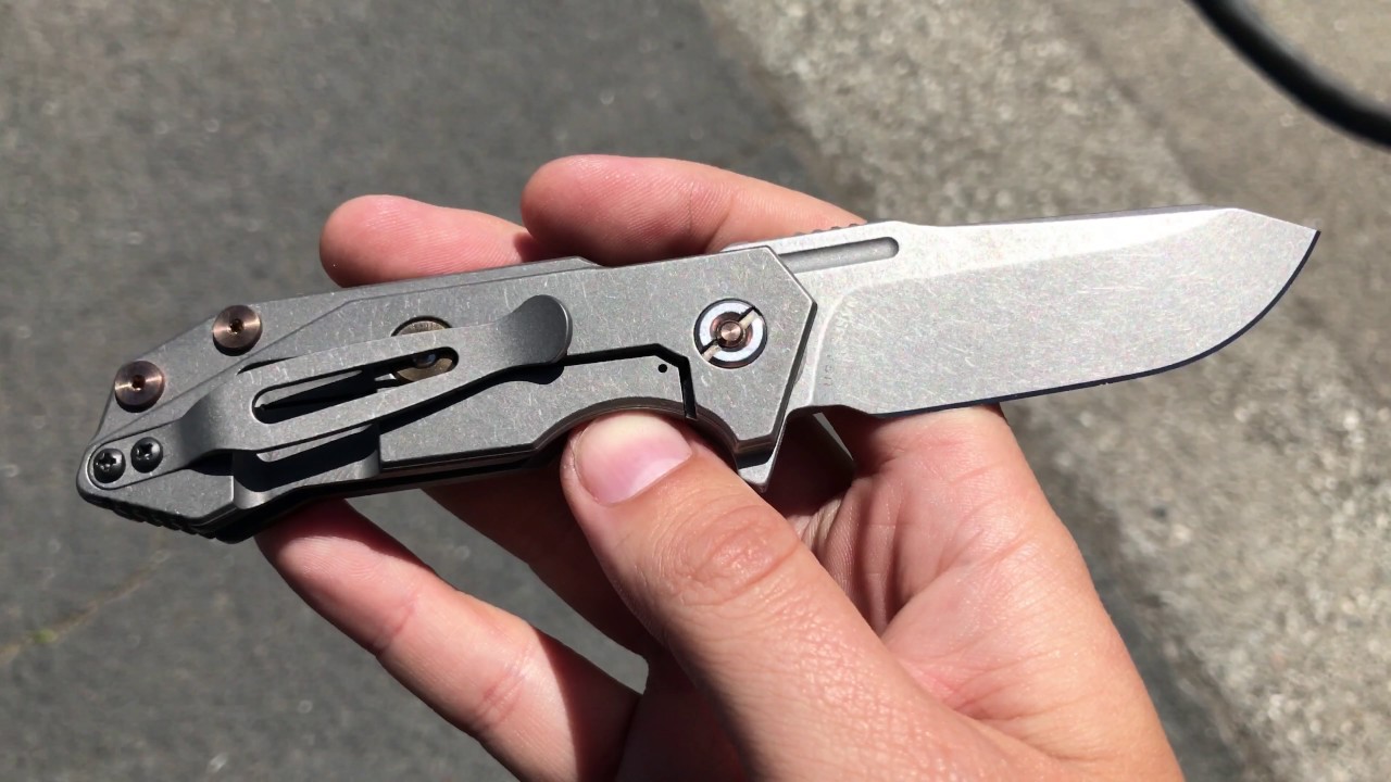 Hinderer Knives Half Track w/ Full Titanium Working Finish & Bronzed Hardware