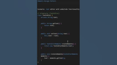 Memento Design Pattern #shorts