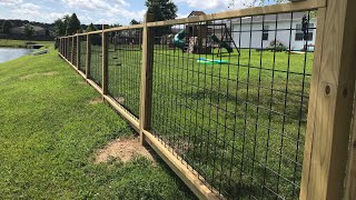 DIY Hogwire Panel Fence using Dado groove on a sloped yard