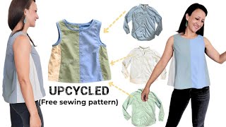 FREE Tank Top Pattern HACK | Upcycle + Colorblock Side Panel Tutorial