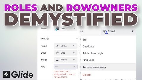 Glide: Row Owners and Roles DEMYSTIFIED