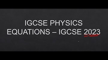 All IGCSE Physics Equations