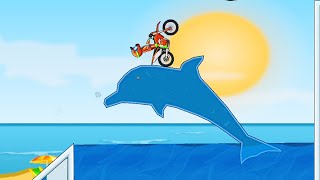 Moto x3m pool party level 27 - 33 | Moto x3m bike race game pool party | Android Gameplay screenshot 4