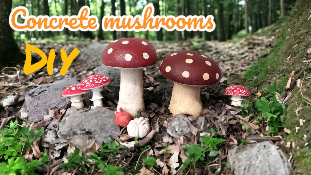 diy concrete mushrooms 🍄 πως φτιάχνω μανιτάρια από τσιμέντο.