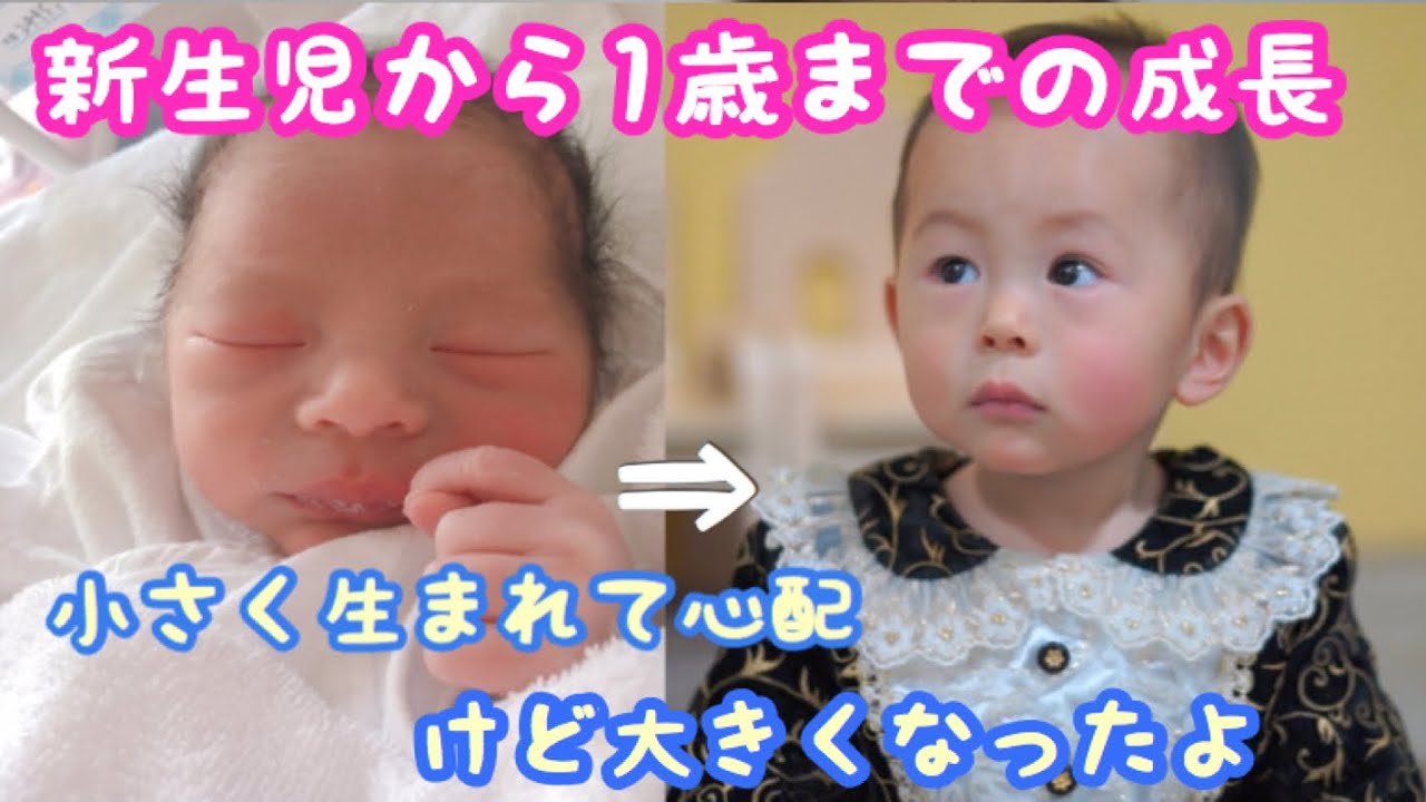 生まれてから1歳までの成長 新生児から1歳 小さく生まれたけど大きくなった 子育て男の子 1 Year Old From Newborn Growth Record Youtube