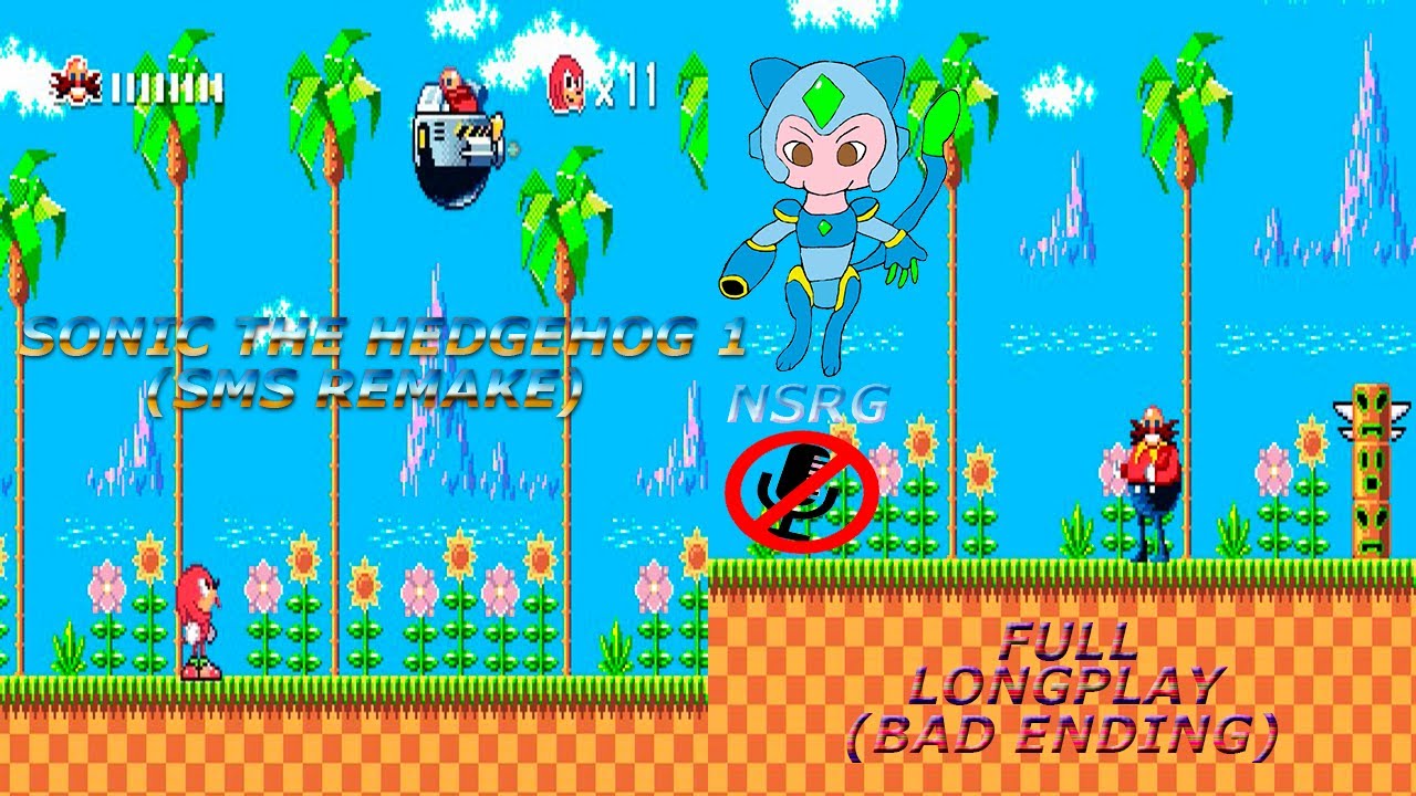 Sonic The Hedgehog 1 (SMS Remake)(Full Longplay)(Ruta Final Malo/Bad Ending Route)(Knuckles)