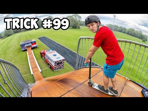 Doing 100 Tricks in 1 hour! *sent to hospital*