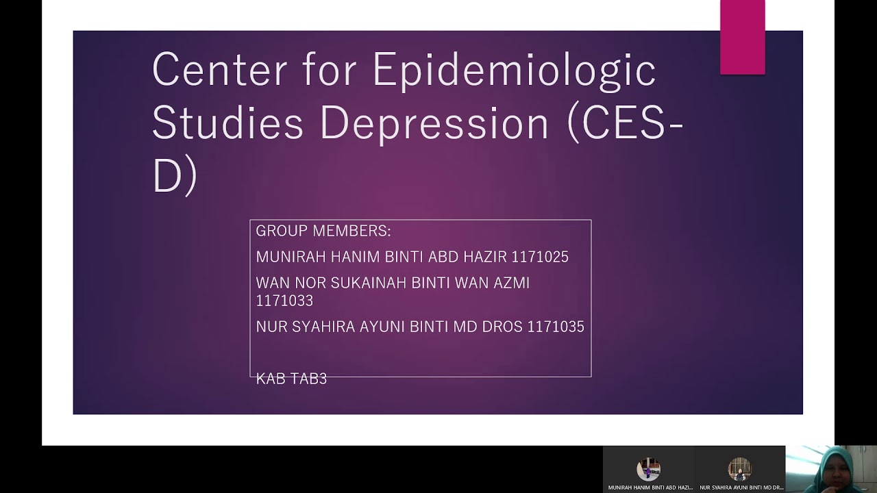 Video Presentation Assignment 2 Center for Epidemiologic Studies