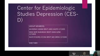 Video Presentation Assignment 2: Center for Epidemiologic Studies Depression (CES-D)