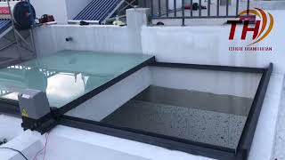 Giếng trời điều khiển tự động kính mờ 10ly cường lực 0384671126