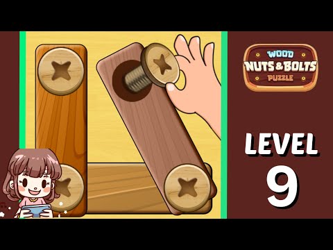 Wood Nuts and Bolts Puzzle Level 9 Solution ⚙️🧩