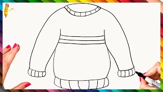 How To Draw A Sweater Step By Step 🧥 Sweater Drawing Easy How To Draw A Sweater Step By Step 🧥 Sweater Drawing Easy