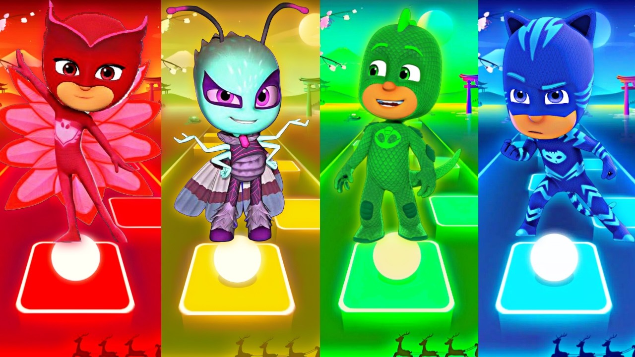 PJ MASKS: Motsuki 🆚 Catboy 🆚 Gekko 🆚 Owlette 🎶 Tiles Hop EDM Rush - YouTube