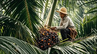 How Farmers Harvest Millions of Oil Palm Fruits with Machines: Palm Oil Processing.