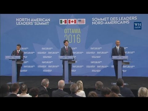 President Obama Participates in a Trilateral Press Conference