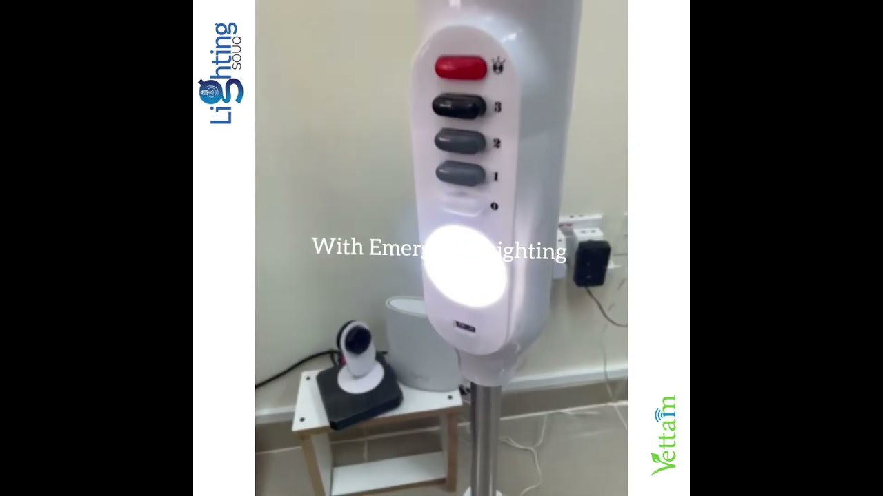 Vettam Solar Fan 16" 9V With Emergency LED Lighting