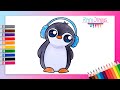 Cómo dibujar un PINGÜINO KAWAII - Paso a paso fácil