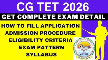 CG TET 2026 Notification (Out), Application, Dates, Eligibility, Syllabus, Pattern, Admit Card
