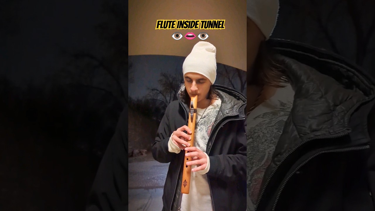 Flute INSIDE tunnel 🪈😲 #shorts #short #meditationmusic #flute #inside #tunnel #relax #fyp #fypシ #fun