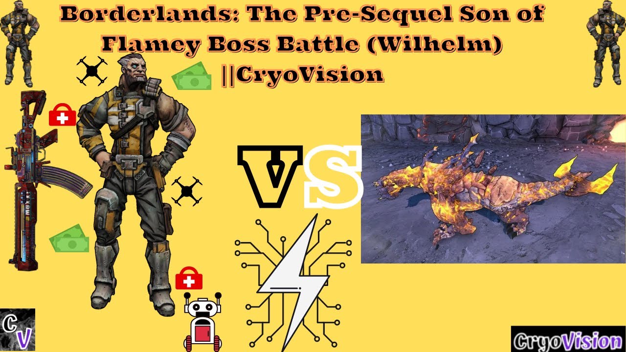 Borderlands: The Pre-Sequel Flameknuckle Boss Battle (Wilhelm) ||CryoVision