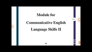 communicative English II Part 1