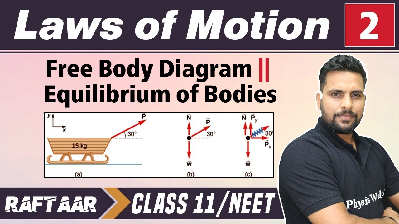 Laws of Motion 02  Free Body Diagram  Equilibrium of Bodies  Class 11NEET  RAFTAAR