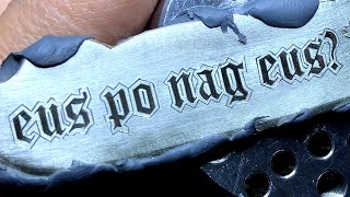 Hand Engraving Old English Letters on Silver