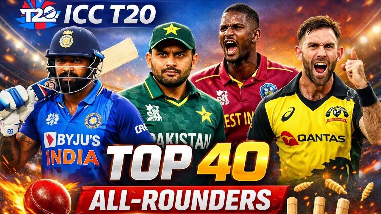 Top 40 Best All-Rounders in ICC T20 Cricket | Latest Rankings