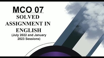 MCO 07 SOLVED ASSIGNMENT IN ENGLISH 22-23 | MCO 07 SOLVED ASSIGNMENT 22-23 | FREE SOLVED PDF 😦😮