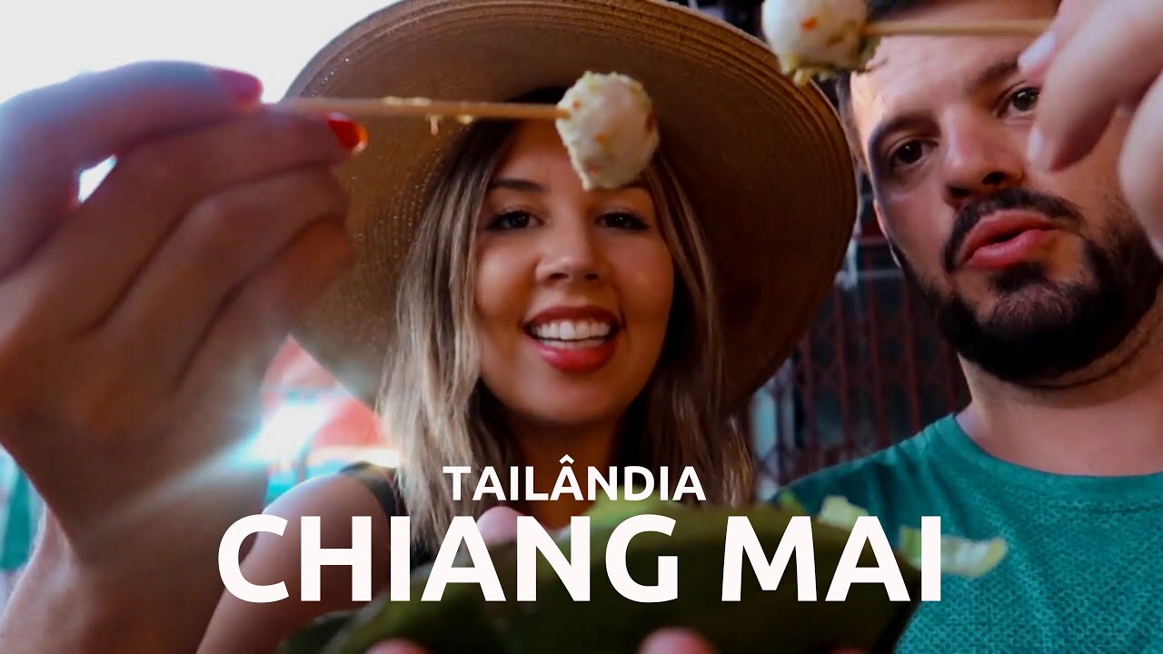 COMIDA de RUA na TAILÂNDIA - Mercado Noturno em Chiang Mai