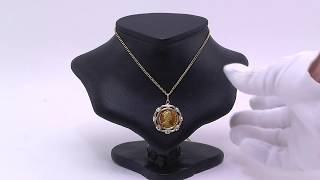 K18ペンダントトップ マン島キャットコイン 1/10oz付き 4.9g 径24.4mm 程度Ａ 大阪 寝屋川 質屋 まるぜん 中古 買取 送料無料