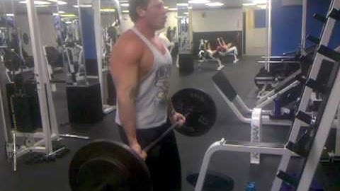 185 lbs straight bar curl 6 reps Brandon Heroux